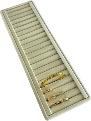 Krem Renk Süet Standı, 35/11 Cm, Kelepçe ve Bileklik Sergileme Için Ideal