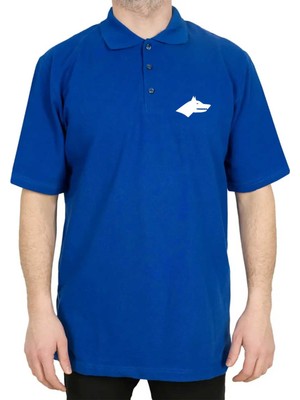 Göktürk Kurt Polo Yaka Mavi Tişört