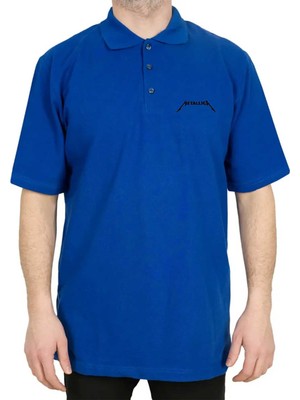 Metallica Classic Logo Polo Yaka Mavi Tişört