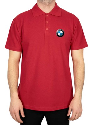 Bmw Logo Polo Yaka Kırmızı Tişört