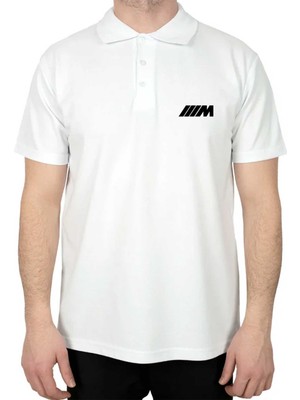 Bmw M Power Black Polo Yaka Beyaz Tişört