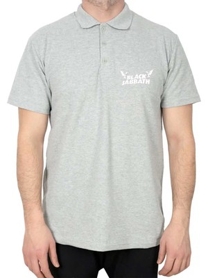 Black Sabbath Polo Yaka Gri Tişört