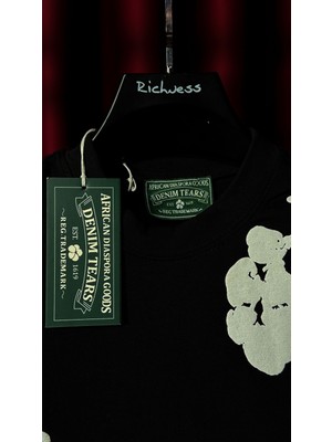 Oversize Baskı Detaylı Siyah Erkek T-Shirt