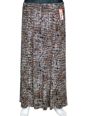 Hesna Kadın Ecem Battal Beden 8 Parça Lastikli Taş Beji Etek D45