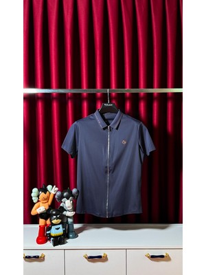 Ithal Fermuarlı Nakış Logo Detaylı Polo T-Shirt