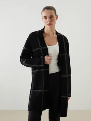 Lcwaıkıkı Classic  Şal Yaka Ekose Kadın Triko Hırka  (W5)