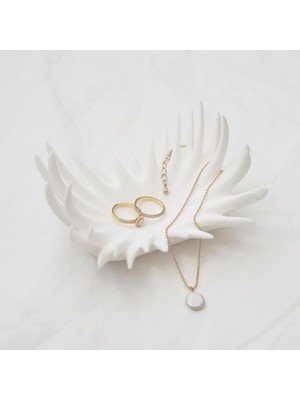 Çok Amaçlı Diken Tepsi ve Organizer, Takı, Anahtar, Masa Düzenleyici Beyaz