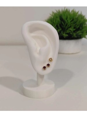 Beyaz Kulak Küpe Mankeni Takı ve Makyaj Organizeri, Şık ve Pratik Tasarım