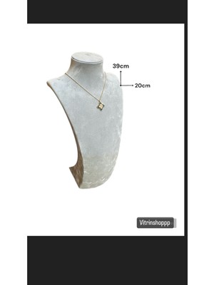 Gri Dekor Boyun Mankeni Takı Sergileme Standı, Şık ve Kullanışlı Tasarım