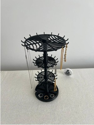 Şık ve Fonksiyonel Takı Düzenleyici, Siyah Renkli Dekoratif Stand