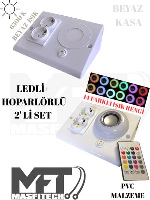 Masfitech Dolap ve Tezgah Altı Bluetooth Müzik Çalar ve Ledli Prizmatik Venüs (2'li Set)