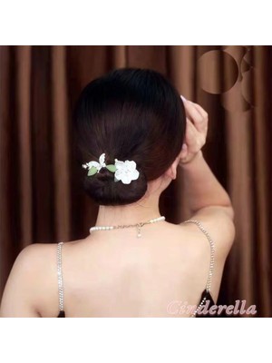 Zarif El Yapımı Çiçek Kelebek Detaylı Şekil Alabilen Kadın Topuz Tokası - Kolay Saç Toplama Tokası