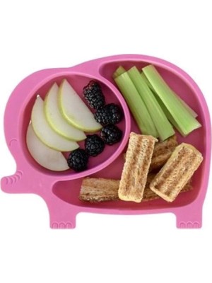 Bebek ve Çocuk Için Sevimli Fil Model Desenli Yemek Bebek Mama Kabı Bölmeli Tabak