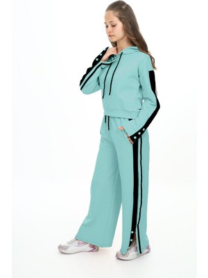 Kız Çocuk %100 Pamuk Kapüşonlu Uzun Kol Oversize Alt&üst Eşofman TAKIMI-EŞT-0020