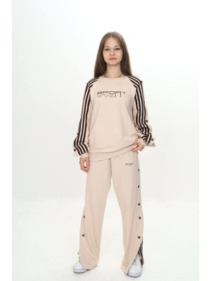 Unisex Çocuk 2 Iplik Çıtçıtlı Alt&üst Eşofman Takımı %100 Pamuk Rahat KALIP-299-EŞT-0006