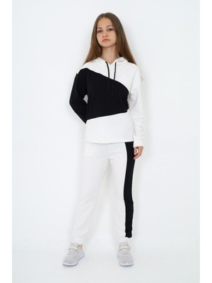 Kız Çocuk %100 Pamuk Garnili Kapüşonlu Uzun Kol Alt&üst Eşofman TAKIM-EŞT-2018