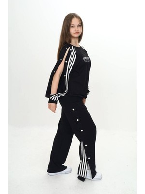 Unisex Çocuk 2 Iplik Çıtçıtlı Alt&üst Eşofman Takımı %100 Pamuk Rahat KALIP-299-EŞT-2006