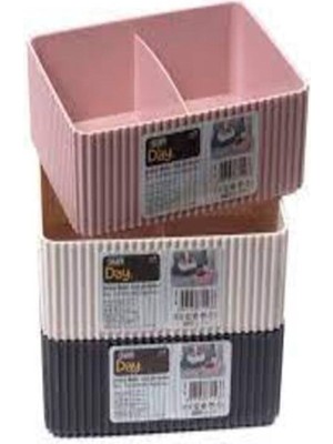 Kat Kat Bölmeli Organizer 15X5,5CM, Pratik ve Şık, Kaliteli Plastik, 3'lü Gri