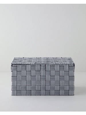 Kare Saklama Kutusu 34X22X17 Siyah-Beyaz, Şık ve Pratik Organizer
