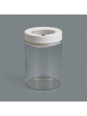 Şeffaf ve Beyaz 400 ml Vakumlu Cam Kavanoz, Çok Renkli Tasarım