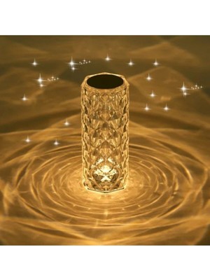 Renkli Kristal LED Kumandalı ve Dokunmatik Masa Lambası, Şık ve Modern Tasarım