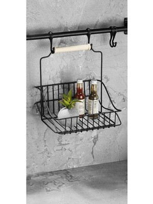 Siyah Ferforje Sepet 20X20, Şık ve Dayanıklı Çok Renkli Dekoratif Ürün