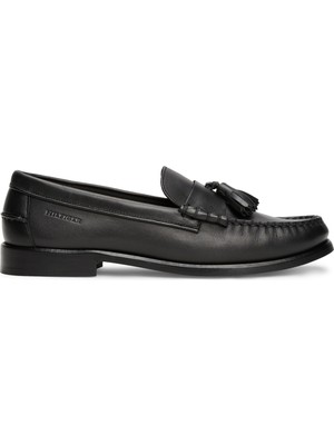 Tommy Hilfiger Siyah Erkek Klasik Ayakkabı Hılfıger Tassel Lth Loafer