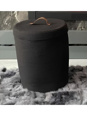 Büyük Boy Çok Amaçlı Pamuklu Sepet, Kapaklı, Çamaşır, Oyuncak, Saklama Kutusu