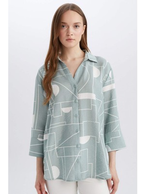 DeFacto Regular Fit Desenli Uzun Kollu Gömlek C3818AX25SP