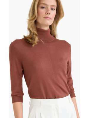 DeFacto Regular Fit Balıkçı Yaka Yarım Kol Basic Düz Triko Kazak U8280AZ25AU