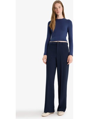 DeFacto Straight Fit Fleto Cepli Normal Bel Standart Boy Pantolon F6214AX25AU