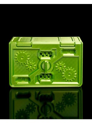 Yeşil Dikdörtgen Çevirmeli Kilitli Oyuncak Saklama Kutusu 15 cm