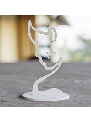 3D Baskı Modern Yüz Silüetli Küpe Standı
