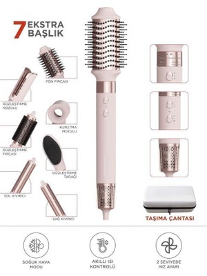 7 In 1 Hava Üflemeli Saç Şekillendirici Airwrap Compact Saç Kurutma Fön Makinesi