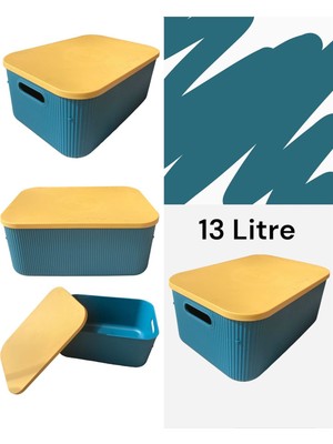 Yeşil Kapaklı Çok Amaçlı Dolap Içi Düzenleyici ve Saklama Kutusu