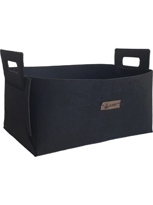 Büyük Boy Katlanabilir Sepet ve Kutu, Siyah Renk, Düzenleyici ve Pratik Kullanım