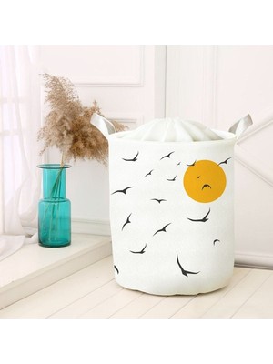 Dijital Baskılı Çok Amaçlı Tekli Sepet Seti, Beyaz, Çok Fonksiyonlu, Şık ve Kullanışlı