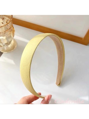 Kadın Hafif Esnek Taç Saç Bandı Sarı - Renkli Kız Tacı Model-7