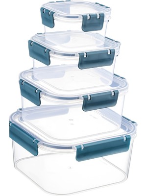 Kilitli Kare Derin Clara Box Hava Geçirmez Sızdırmaz Saklama Kabı