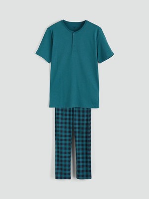 Lc Waıkıkı  Standart Kalıp Ekose Erkek Pijama Takımı  (W5)
