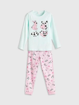 Lcw Kids  Bisiklet Yaka Kız Çocuk Pijama Takımı  (W5)