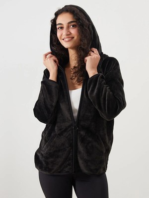 Lcw Dream  Kapüşonlu Pelüş Kadın Pijama Üstü  (W5)