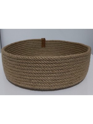 Ekru Hasır Sepet, Çok Amaçlı Dekoratif Organizer 25X7 cm