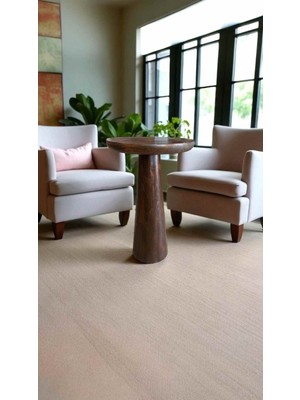 Simillo Home & Living Rustik Ceviz Renk Mantar Sehpa – Tekli Doğal Ahşap Yan Sehpa