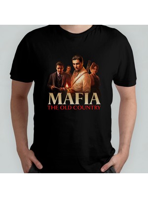 Pixxa Mafia The Old Country Unisex %100 Pamuklu Bisiklet Yaka T-Shirt Model 1