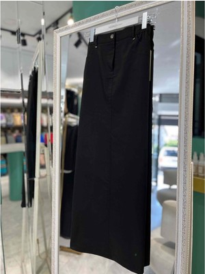 Nurgün Kalem Etek - Siyah - 44