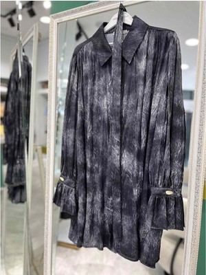 Marcha Gömlek Kendinden Desenli 10800 - Siyah - 2