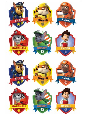 Deniz Parti Paw Patrol Yenilebilir Cupcake ve Pasta Resim Baskı