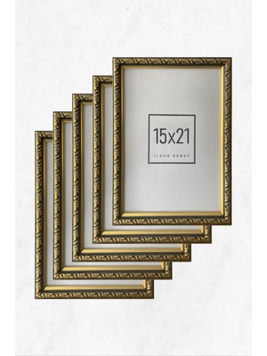 A5 Boyutunda (15X21) 2mm Kalınlığında Düz Camlı Desenli Çerçeve Beş Adet