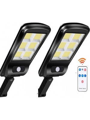 2  Adet  Büyük Boy 128 LED Solar Bahçe Sokak Lambası Hareket Sensörlü Kumandalı 3 Modlu  Güneş Enerjili